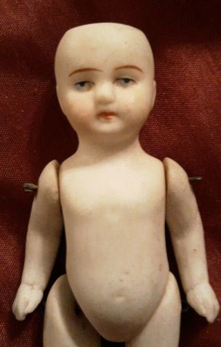 Antique German Hertwig Parian? Doll movable arms & Legs 3 3/4 