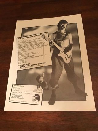 1978 Vintage 8x11 Album Promo Print Ad For Snakefinger The Spot The Residents