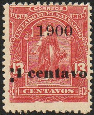 El Salvador 1900 1c/13c Mng Sct 242 Var.  Sg 420 Var - Colon In Front Of Value