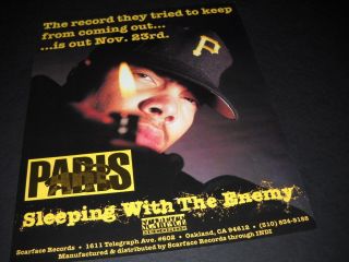 Paris 1992 Scarface Records Promo Poster Ad Sleeping With The Enemy Cond.