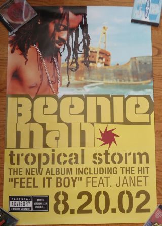 Beenie Man Tropical Storm Promotional Poster 24 X 36