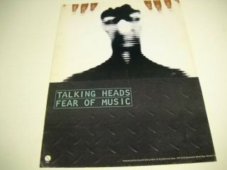 Talking Heads Fear Of Music 1979 Promo Poster Ad