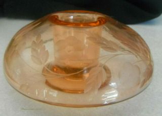 Unusual Vintage Pink Depression Glass Candle Stick Holder