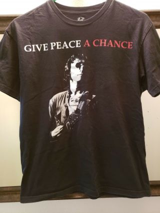 Vintage John Lennon Beatles Playing Guitar (give Peace A Chance) Size M