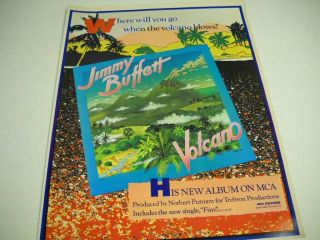 Jimmy Buffett Where Will You Go When The Volcano Blows 1979 Promo Poster Ad