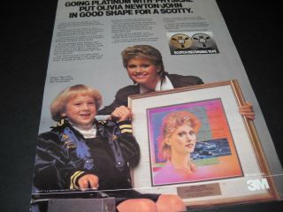 Olivia Newton - John.  In Good Shape For A Scotty 1982 Promo Poster Ad Cond