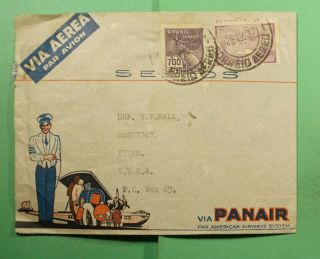 Dr Who 1937 Brazil Sao Paulo Paa Airmail To Usa F70598