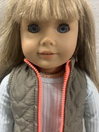 American Girl Doll Blond Hair Banges Light Skin Blue Eyes OG Doll Outfit 3