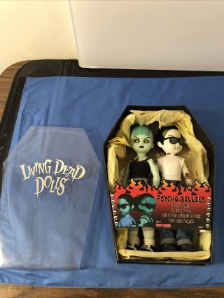Living Dead Dolls Psycho - Billies 2 Pack Dolls Mezco In Coffin Box Open Box