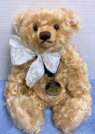 Steiff Blond Mohair 12 " Jointed Danbury Bear Of The Year 2008 W Medallion