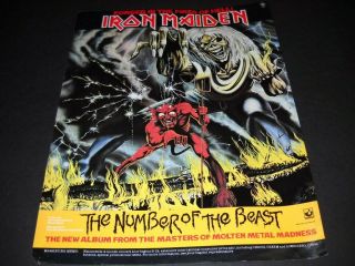 Iron Maiden Forged In The Fires Of Hell Number Of Beast 1982 Promo Poster Ad