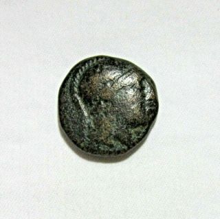 Mysia,  Pergamon.  Ae 16.  Philetairos,  158 - 138 Bc.  Helmeted Athena/serpent.