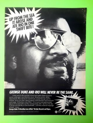 George Duke Rare Vintage 1979 Epic Promo Poster A Brazilian Love Affair Minimoog