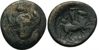 Ancient Greece 5 - 4 Cent Bc Thessaly Pharsalos Athena Facing Cavalryman Mace