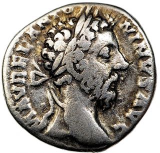 Roman Empire Denarius Marcus Aurelius (161 - 180 Ad) Silver Coin 7345