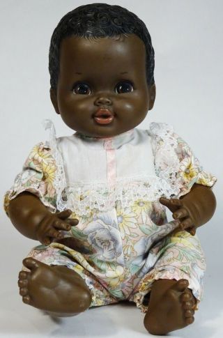 Vintage 70s 1972 Shindana Toys 13 " Black Vinyl Baby Doll,  African American