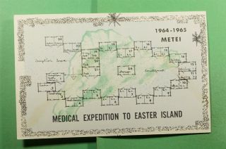 Dr Who 1965 Chile Isla De Pascua Easter Island Expedition Postcard F65210
