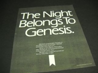 Genesis Night Belongs To Genesis And Michelob Beer 1986 Promo Poster Ad