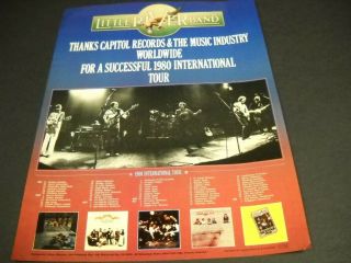 Little River Band 1980 Tour Dates/cities/countries Promo Poster Ad