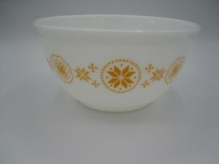 Vintage Pyrex Small Town & Country White Yellow Cinderella Mixing Bowl 1 1/2 Pt
