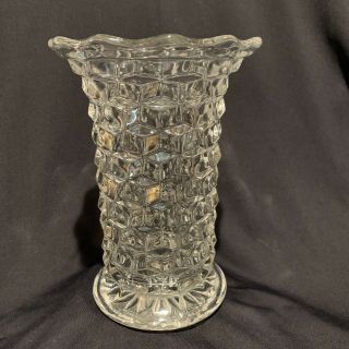 Vintage Fostoriaamerican Vase Flared Top Clear 7 " Tall,  No Chips Cracks Marks