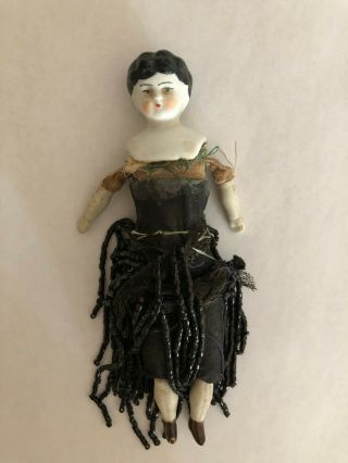 Sweet Miniature Victorian China Shoulder - Head Doll 