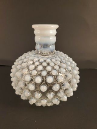 Vintage Hobnail Opaque Milk Glass Perfume Decanter.  No Stopper.  5 " Tall.