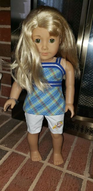 American Girl Doll Blonde Hair Green Eyes 18 Inch