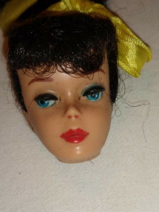 Vintage 3/4 ? Ponytail Barbie Doll Head Only Face Paint 2