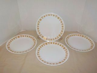 “butterfly Gold” Corelle Corning 4 Salad/luncheon Plates - 8 1/2”