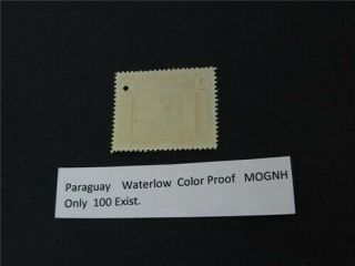 nystamps Paraguay Stamp Waterlow Color Proof MOGNH Only 100 Exist D25y2196 2