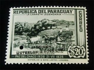 Nystamps Paraguay Stamp Waterlow Color Proof Mognh Only 100 Exist D25y2194
