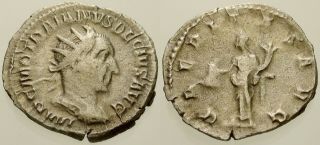 022.  Roman Silver Coin.  Trajan Decius.  Ar Antoninianus.  Rome.  Uberitas.  Avf