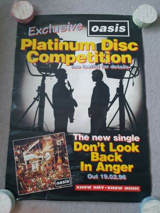 Oasis Dont Look Back Platinum Rare Promotional Shop Display Poster