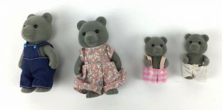 Calico Critters Sylvanian Families Vintage Gray Bears Family Of 4