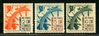 Mexico Mnh: Scott 764 - 766 Avila Camacho Helmsman (1940) Cv$25,