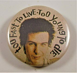Sex Pistols Sid Vicious Old Metal Button Badge From The 1980 