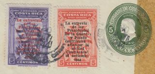 COSTA RICA 1944 DOUBLE CENSORED multi franked cover SAN JOSE - IPSWICH ENGLAND 2