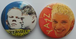 Yazz Erasure Vintage Button Badges 80 