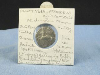 Ancient Greek Coin Pamphylia Aspendos Silver Drachm Ar 420 - 360 Bc Fine Vf