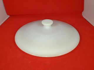 Vintage Fire King Milk Glass Round Lid Only 8.  5 Inches