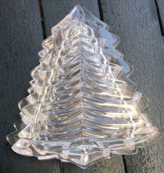 Gorham Lead Crystal 4 " Christmas Tree Candy Bowl Dish With Lid