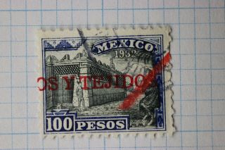 Mexico Revenue R637e Hilados Y Tejidos 100 Pesos 100p 1932