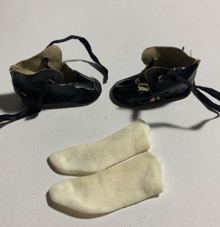 Vintage Terri Lee Clothes - 16 " Terri Or Jerri Oilcloth Shoes (and Socks)