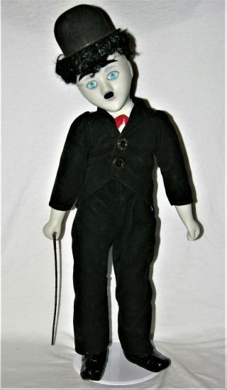 Vintage Porcelain Charlie Chaplin Celebrity Doll " The Little Tramp " 17 " Tall