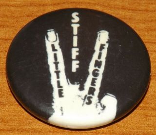 Vintage 25mm Badge Pin Slf Stiff Little Fingers Punk Wave Button F Old Band