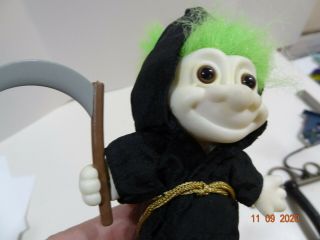3 Russ Troll Doll 5” Halloween Witch Pumpkin Grim Reaper Green Hair Brown Eyes 3