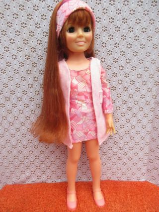 Vintage Ideal Growing Hair Crissy Doll With " Grape Drape " Outfit
