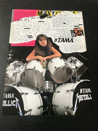 1988 Vintage 8x11 Print Ad For Tama Drums With Lars Ulrich Of Metallica