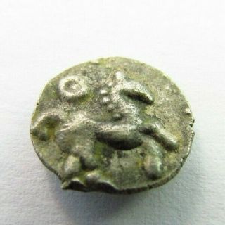 Ancient Celtic Pannonia Silver Obol Kugelwange Type Circa 200 Bc (386)